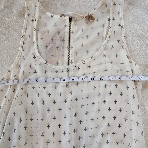 Eyeshadow NWT Sm White Flowing Whimsy SHEER SLEEVELESS TUNIC HI-LO FEMME Y2K - Picture 13 of 15